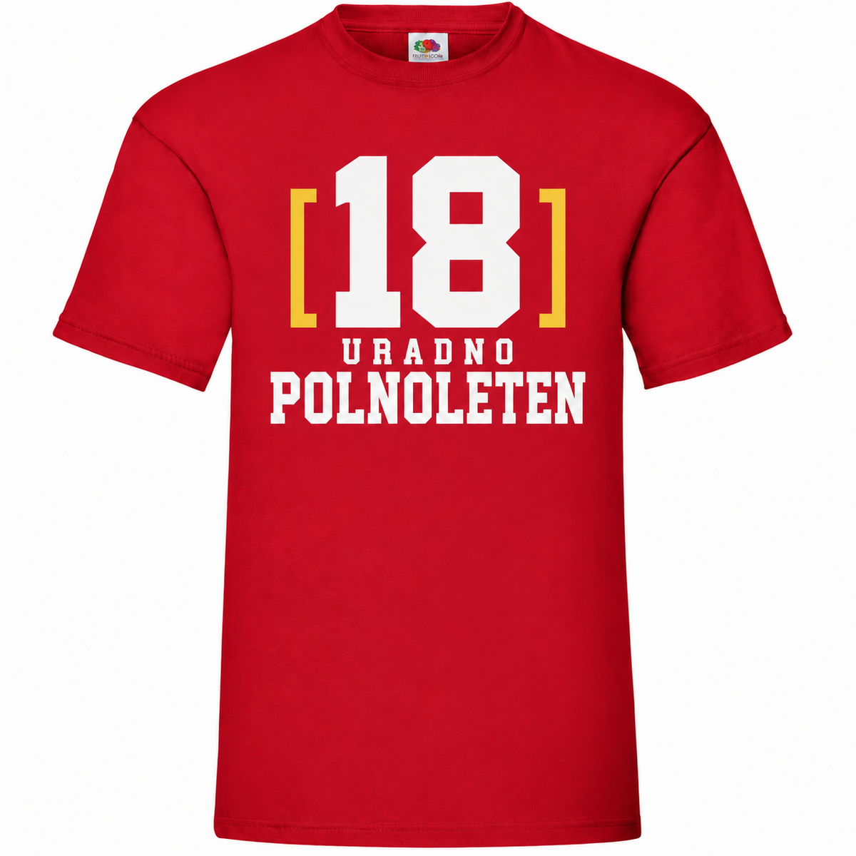Moška majica za 18 let Uradno polnoleten, Fruit of the Loom, rdeča