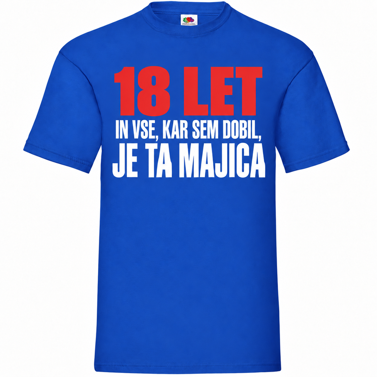 Moška majica za 18 let Vse, kar sem dobil, je ta majica, Fruit of the Loom, kraljevo modra