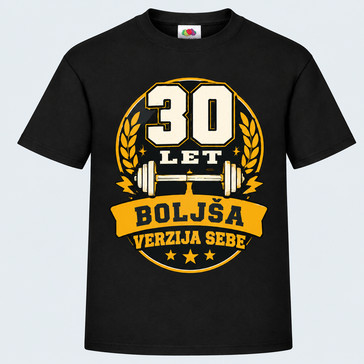 Moška majica za 30 let Boljša verzija sebe, Fruit of the Loom, Črna