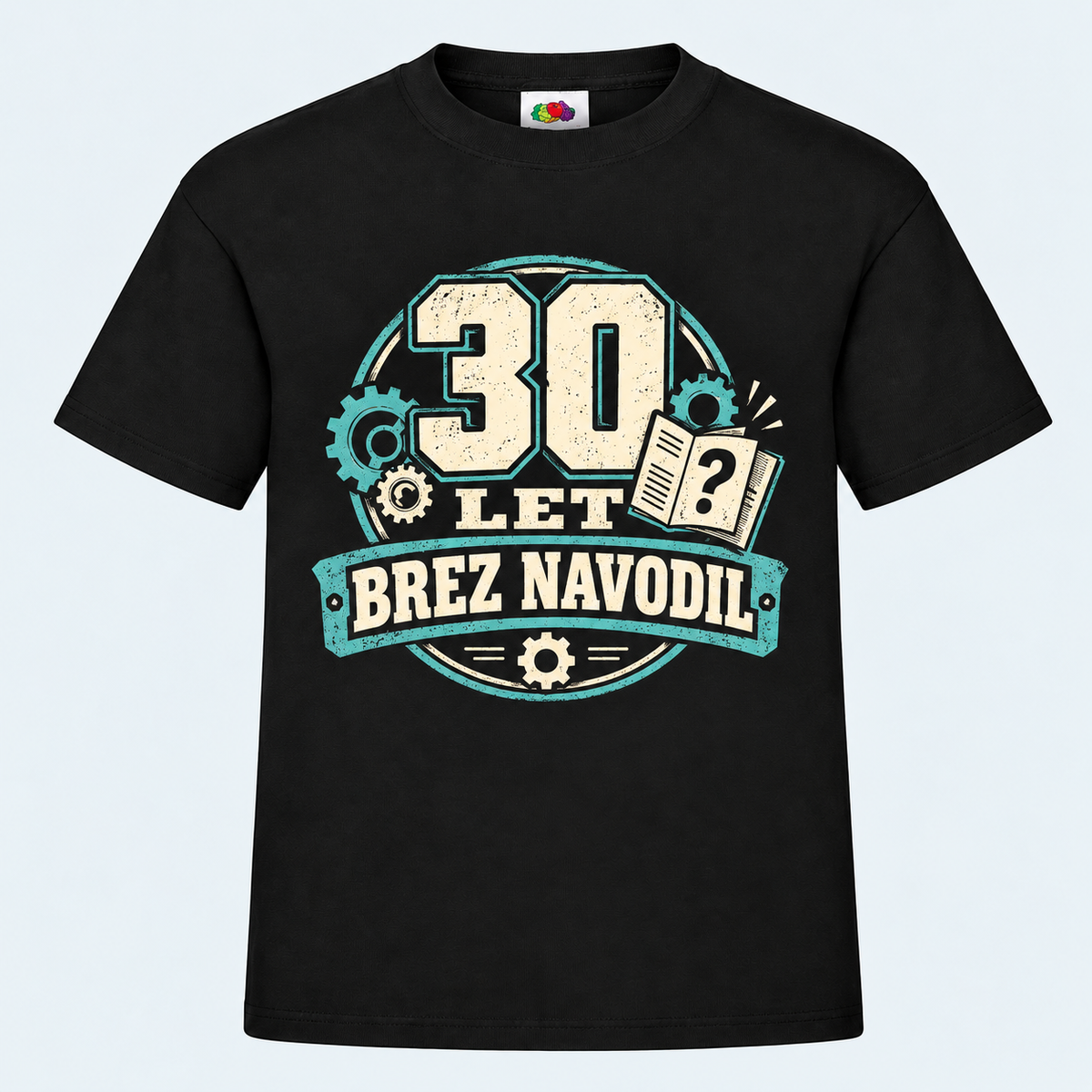 Moška majica za 30 let Brez navodil, Fruit of the Loom, črna