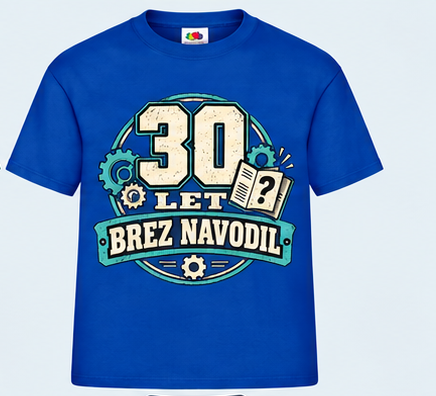 Moška majica za 30 let Brez navodil, Fruit of the Loom, Kraljevo modra