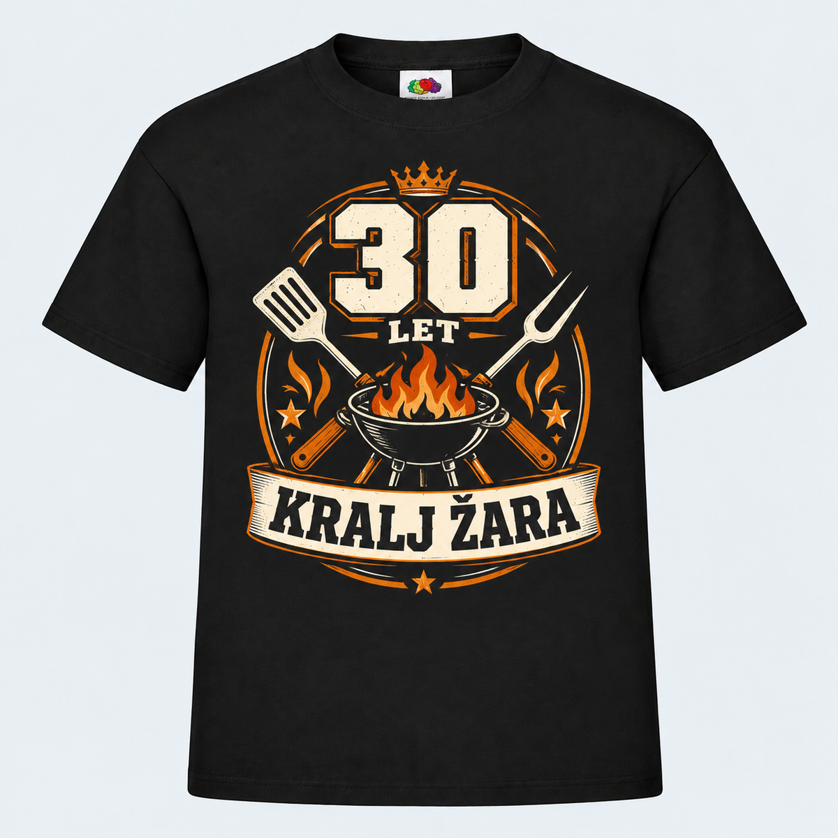 Moška majica za 30 let Kralj žara, Fruit of the Loom, črna