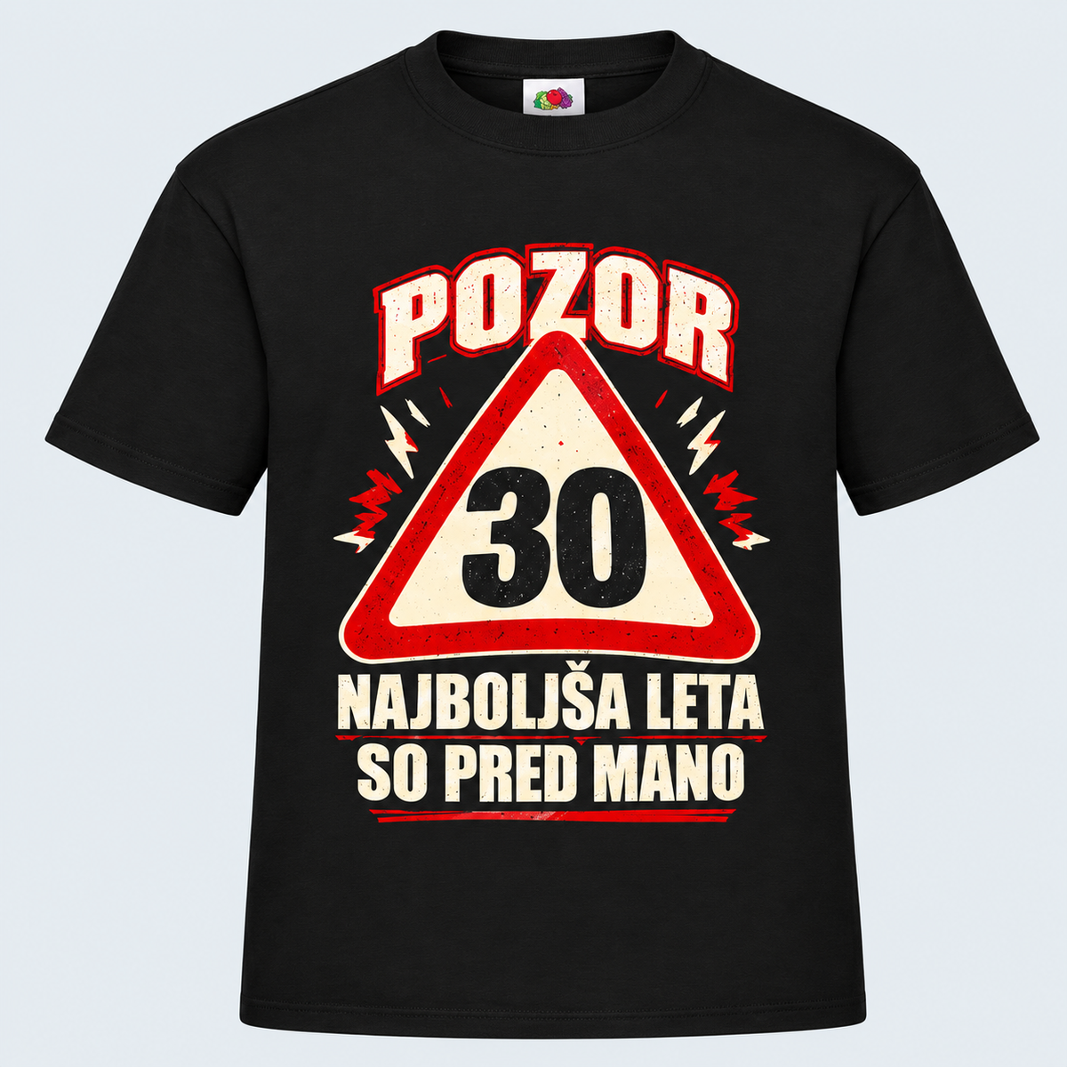 Moška majica za 30 let Najboljša leta so pred mano, Fruit of the Loom, Črna