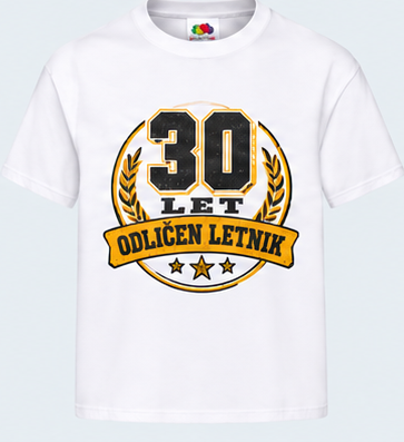 Moška majica za 30 let Odličen letnik, Fruit of the Loom, Bela