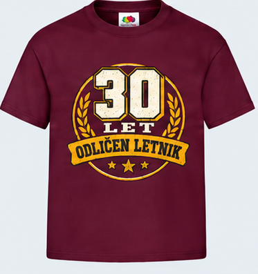 Moška majica za 30 let Odličen letnik, Fruit of the Loom, Bordo