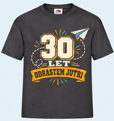 Moška majica za 30 let Odrastem jutri, Fruit of the Loom, Grafitna