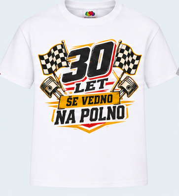 Moška majica za 30 let Še vedno na polno, Fruit of the Loom, Bela