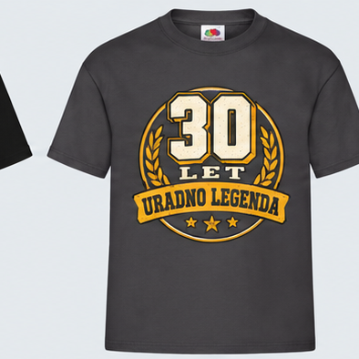 Moška majica za 30 let Uradno legenda, Fruit of the Loom, Grafitna