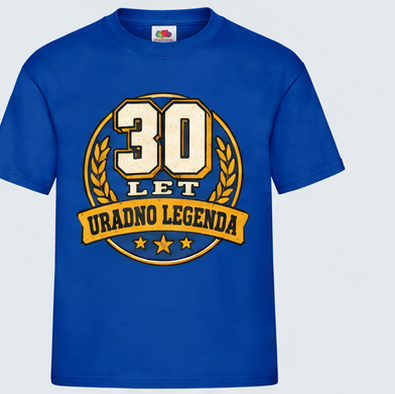 Moška majica za 30 let Uradno legenda, Fruit of the Loom, Kraljevo modra