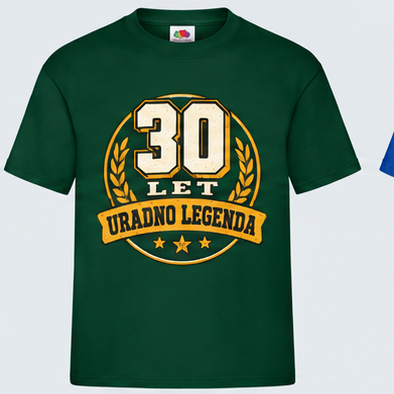 Moška majica za 30 let Uradno legenda, Fruit of the Loom, Stekleno zelena