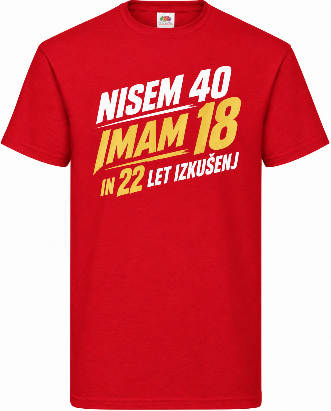 Moška majica za 40 let 18 z 22 leti izkušenj, Fruit of the Loom, rdeča