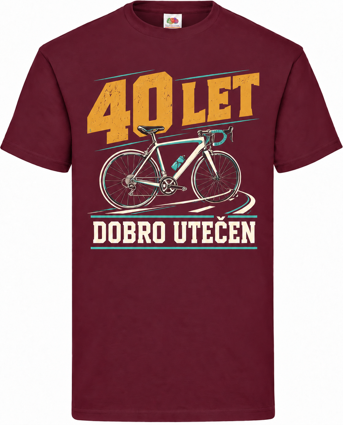 Moška majica za 40 let Dobro utečen, Fruit of the Loom, bordo