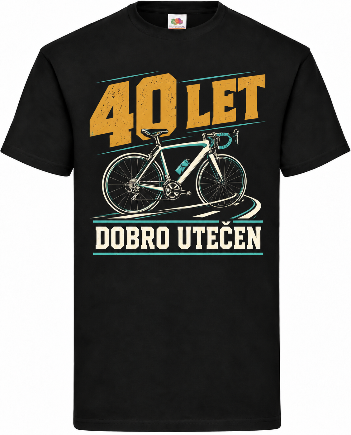 Moška majica za 40 let Dobro utečen, Fruit of the Loom, črna