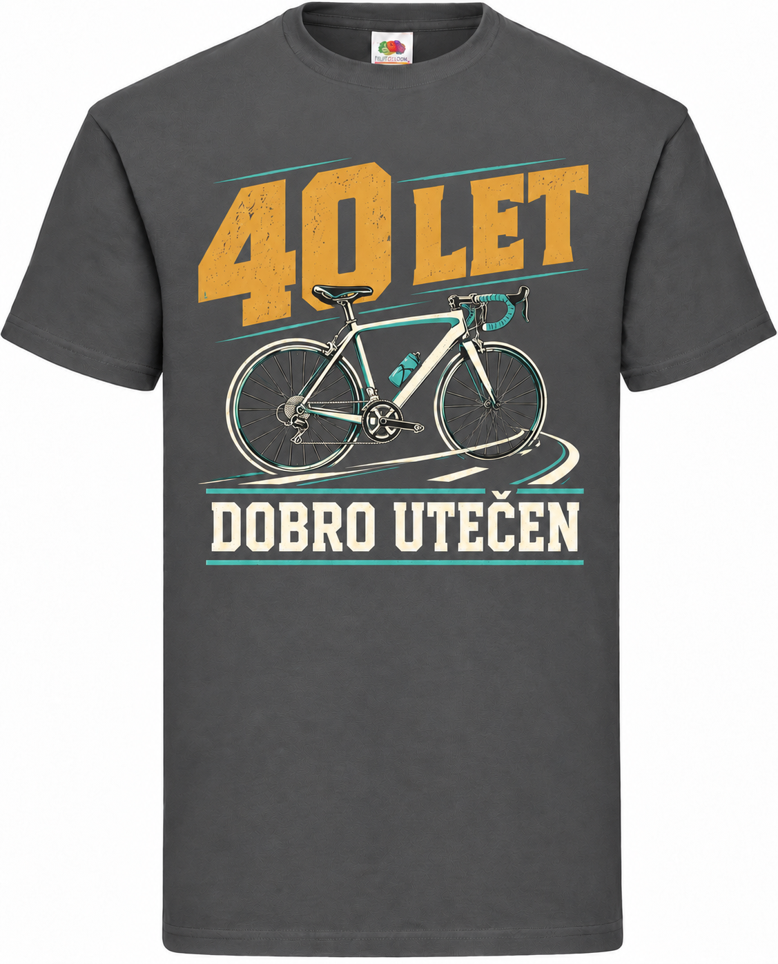 Moška majica za 40 let Dobro utečen, Fruit of the Loom, grafitna
