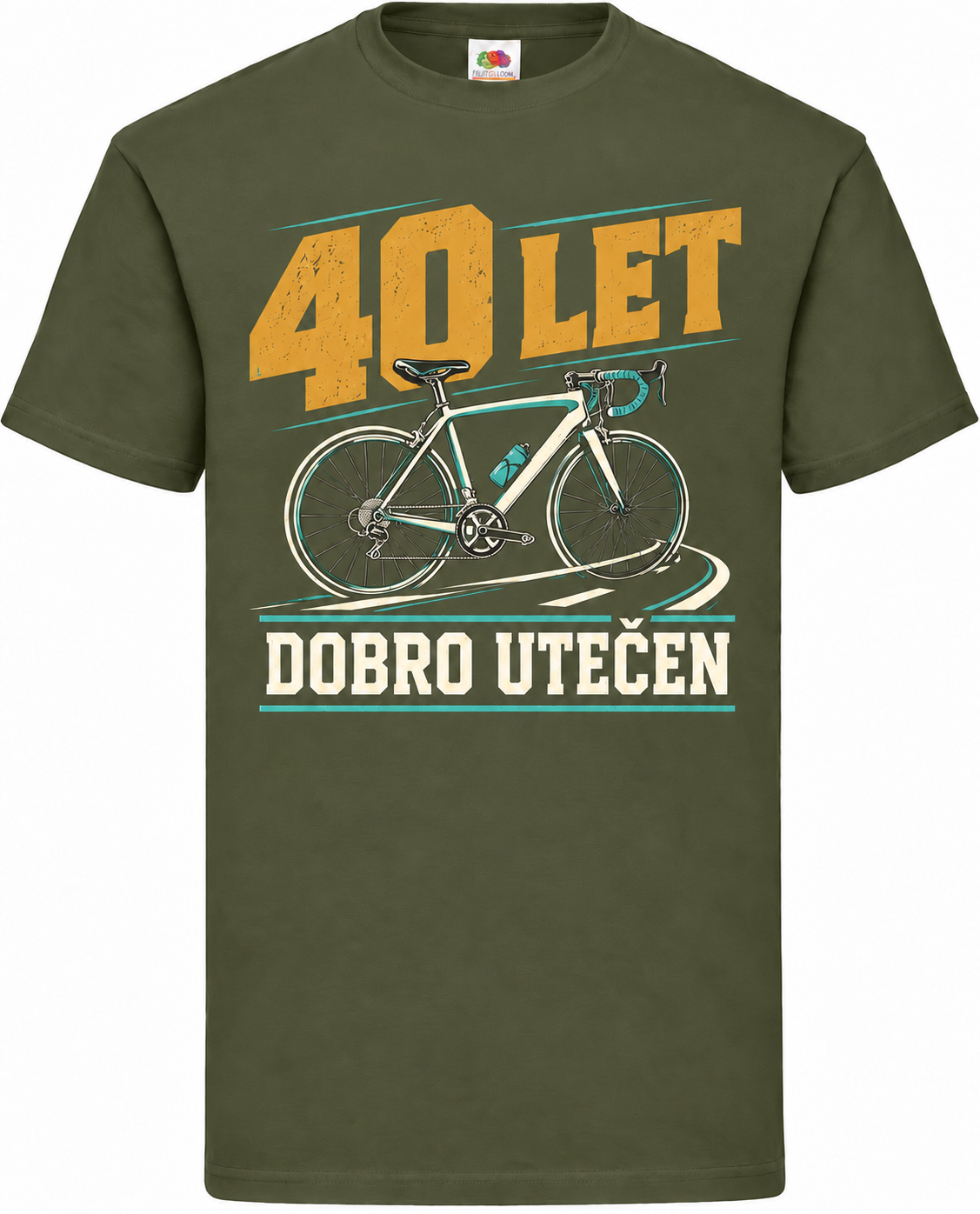 Moška majica za 40 let Dobro utečen, Fruit of the Loom, olivna