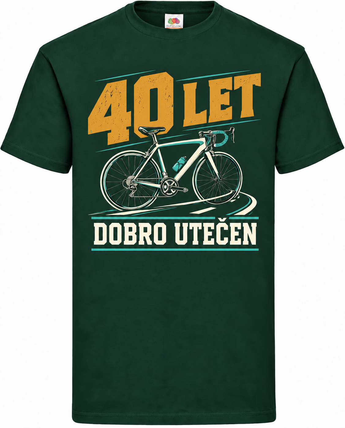 Moška majica za 40 let Dobro utečen, Fruit of the Loom, stekleno zelena