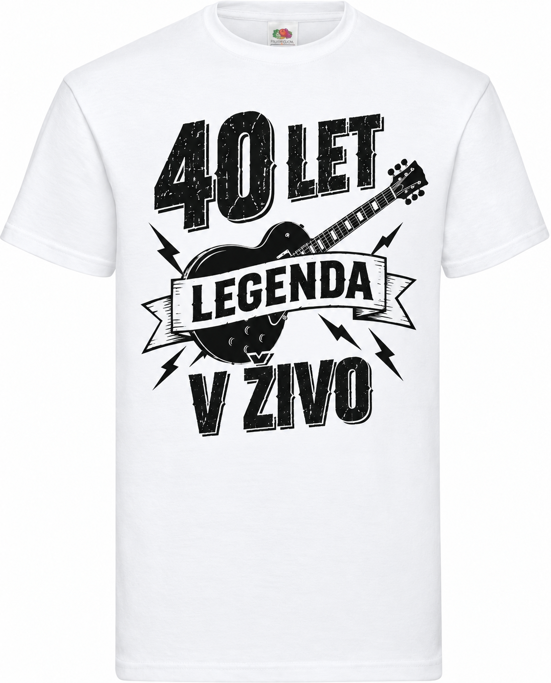 Moška majica za 40 let Legenda v živo, Fruit of the Loom, bela