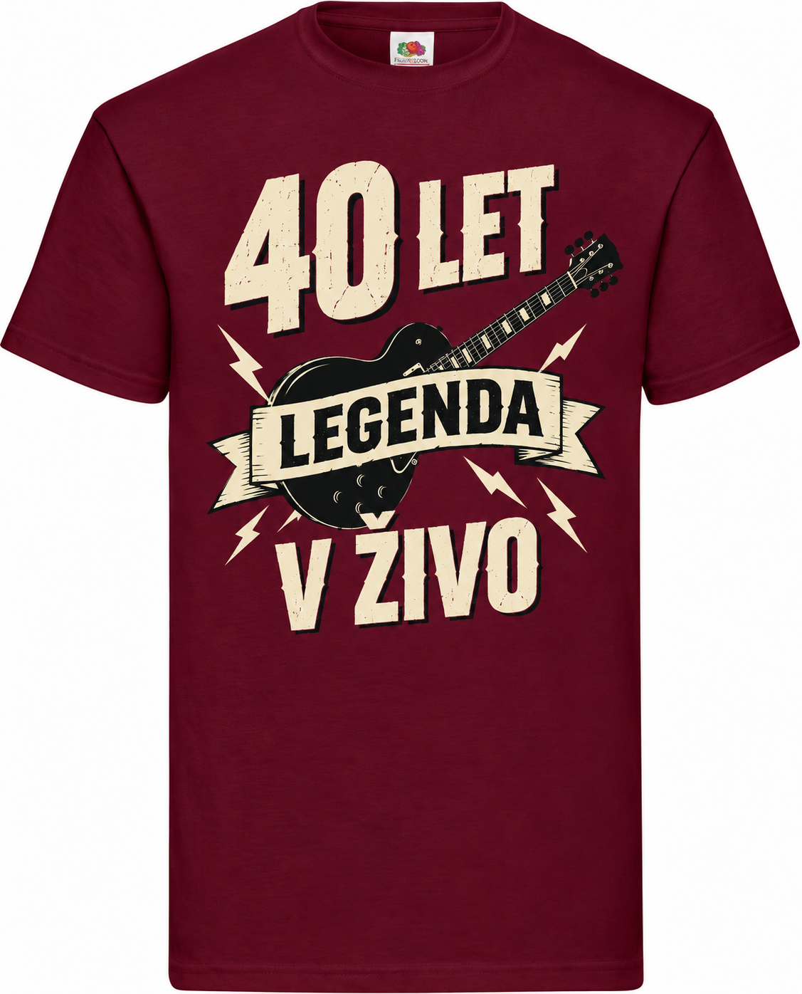 Moška majica za 40 let Legenda v živo, Fruit of the Loom, bordo