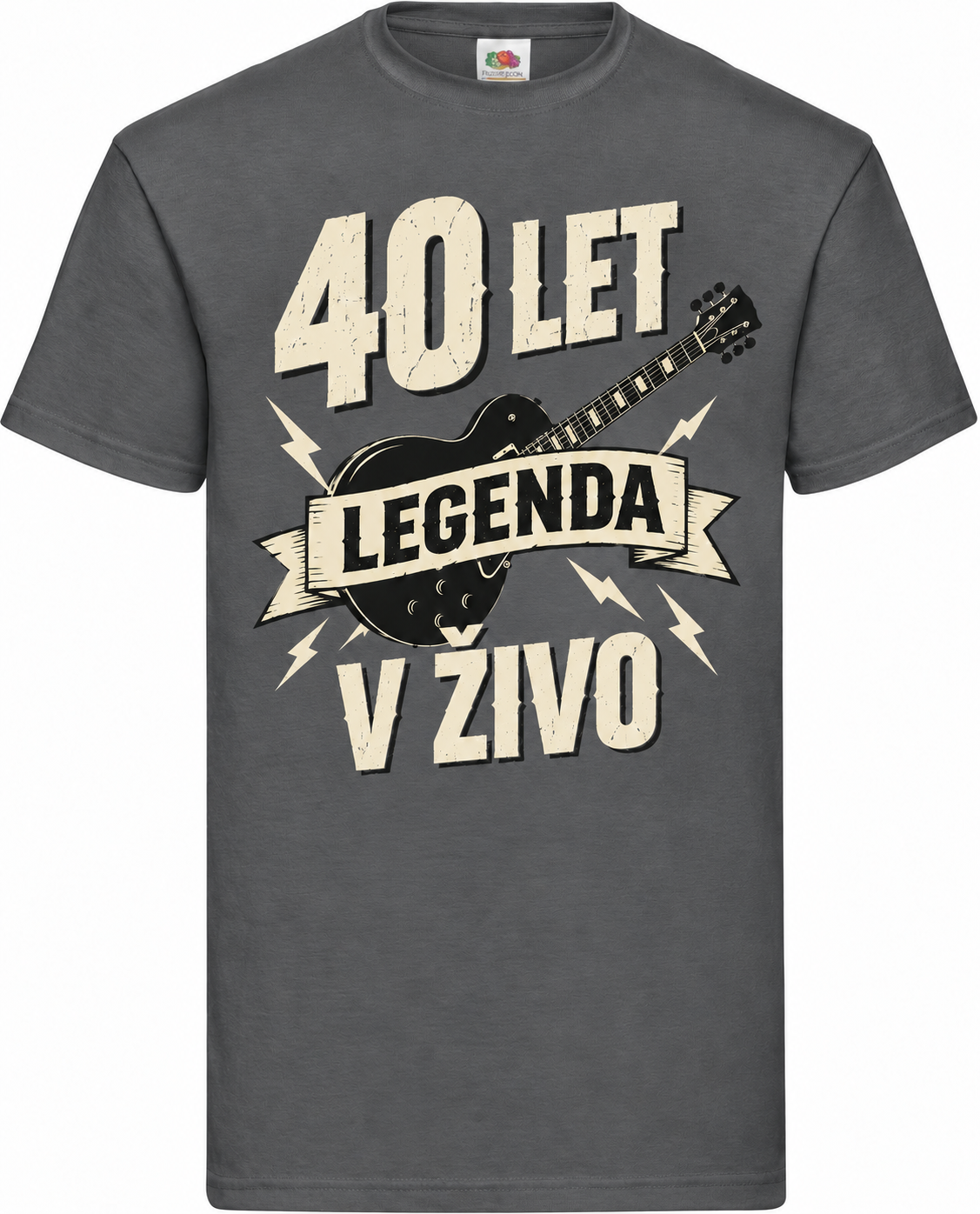 Moška majica za 40 let Legenda v živo, Fruit of the Loom, grafitna