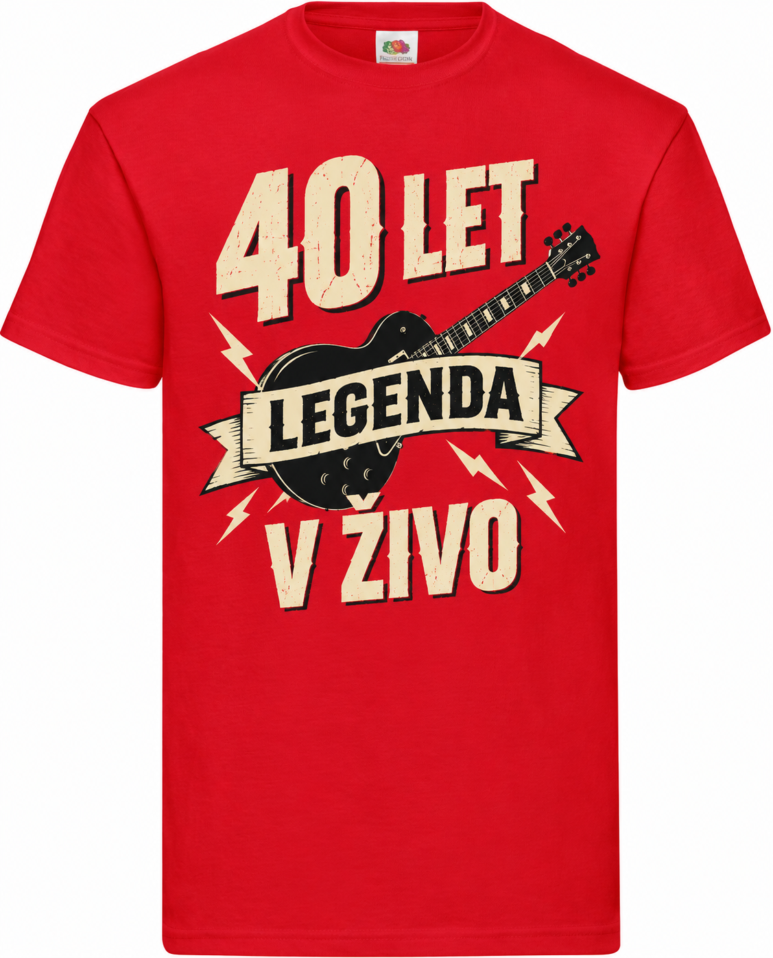 Moška majica za 40 let Legenda v živo, Fruit of the Loom, rdeča