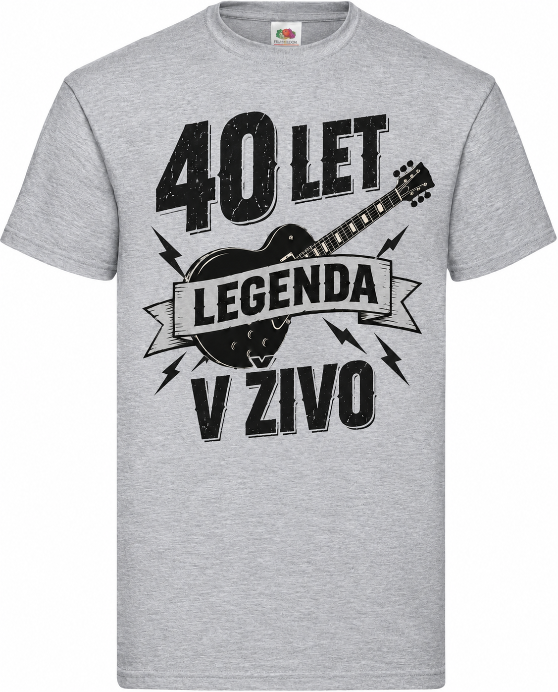 Moška majica za 40 let Legenda v živo, Fruit of the Loom, siva