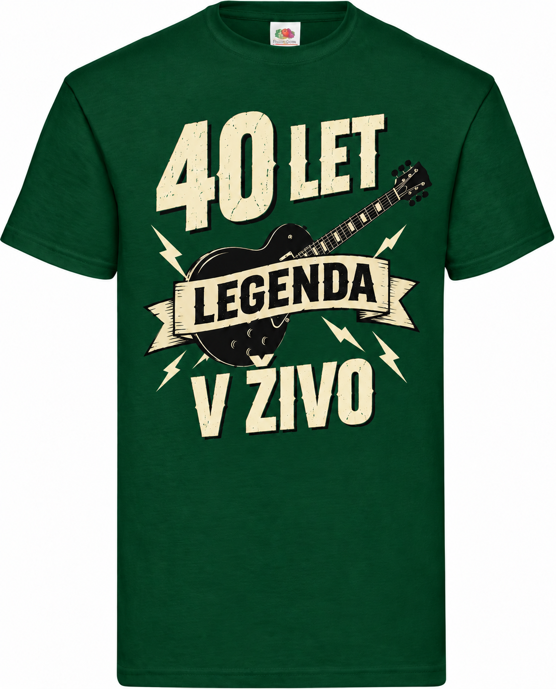 Moška majica za 40 let Legenda v živo, Fruit of the Loom, stekleno zelena