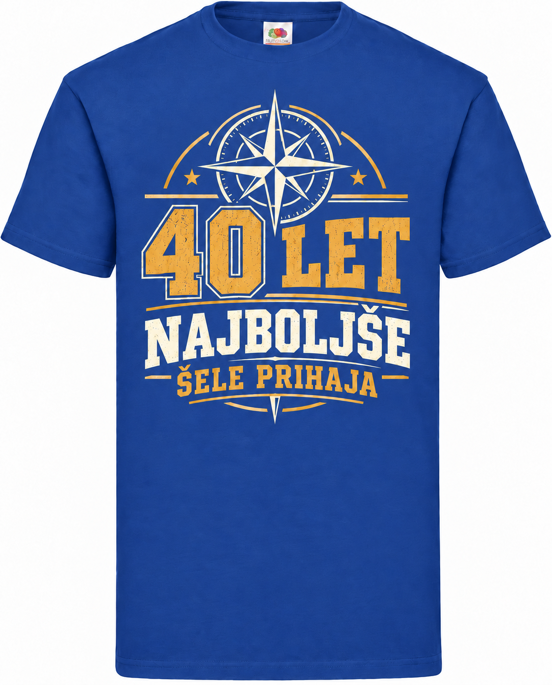 Moška majica za 40 let Najboljše šele prihaja, Fruit of the Loom, kraljevo modra