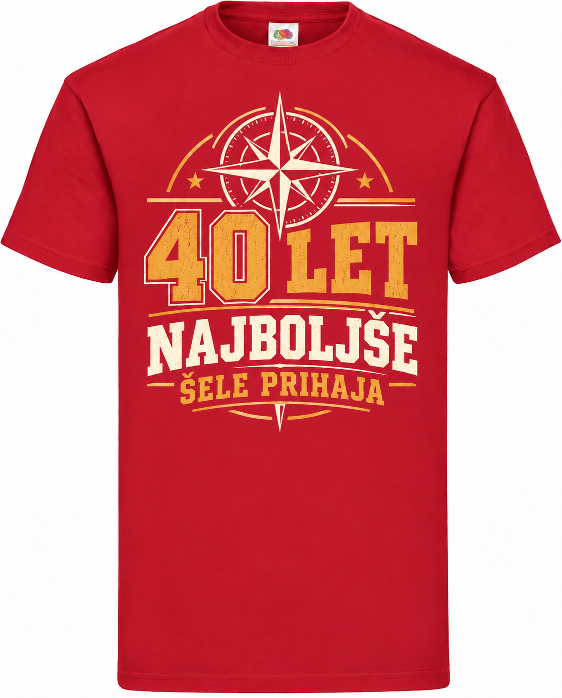 Moška majica za 40 let Najboljše šele prihaja, Fruit of the Loom, rdeča