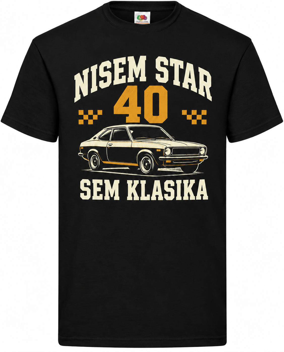 Moška majica za 40 let Nisem star, sem klasika, Fruit of the Loom, črna