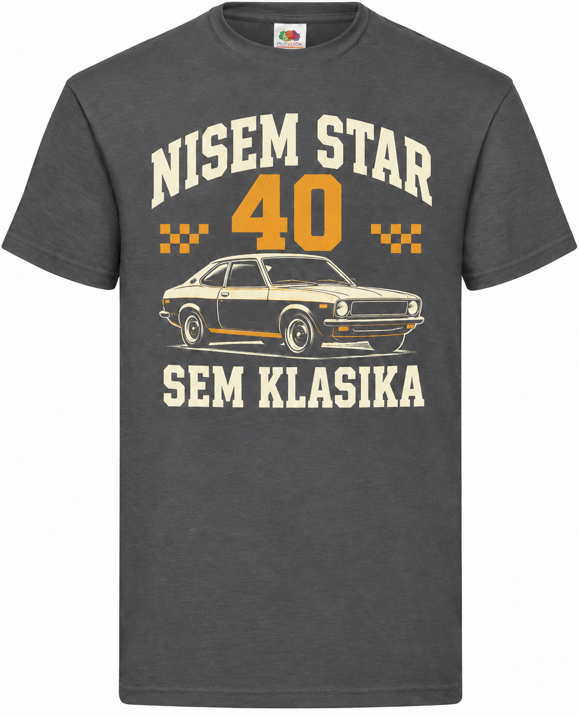 Moška majica za 40 let Nisem star, sem klasika, Fruit of the Loom, grafitna