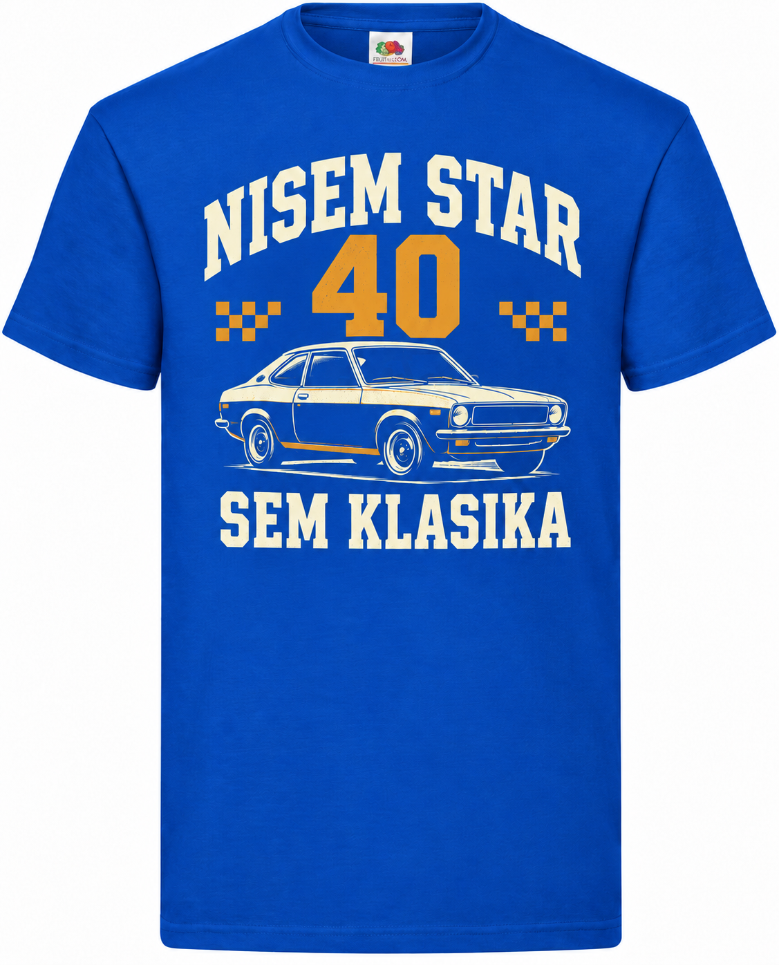 Moška majica za 40 let Nisem star, sem klasika, Fruit of the Loom, kraljevo modra