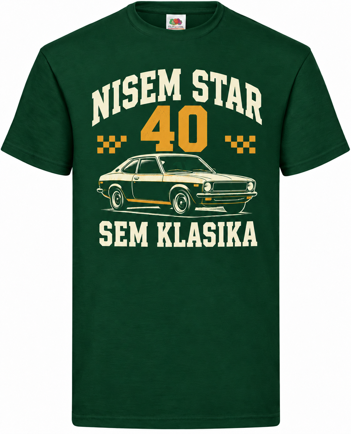 Moška majica za 40 let Nisem star, sem klasika, Fruit of the Loom, stekleno zelena