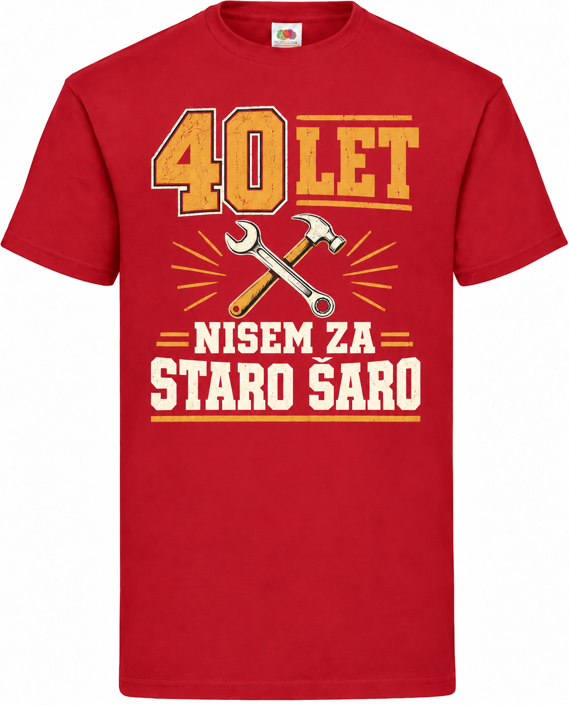 Moška majica za 40 let Nisem za staro šaro, Fruit of the Loom, rdeča