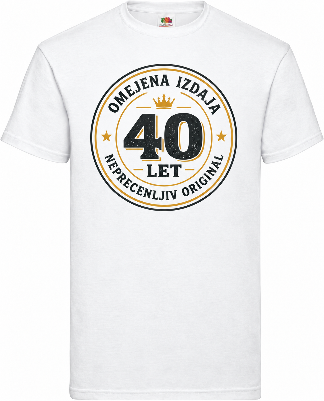 Moška majica za 40 let Omejena izdaja, Fruit of the Loom, bela