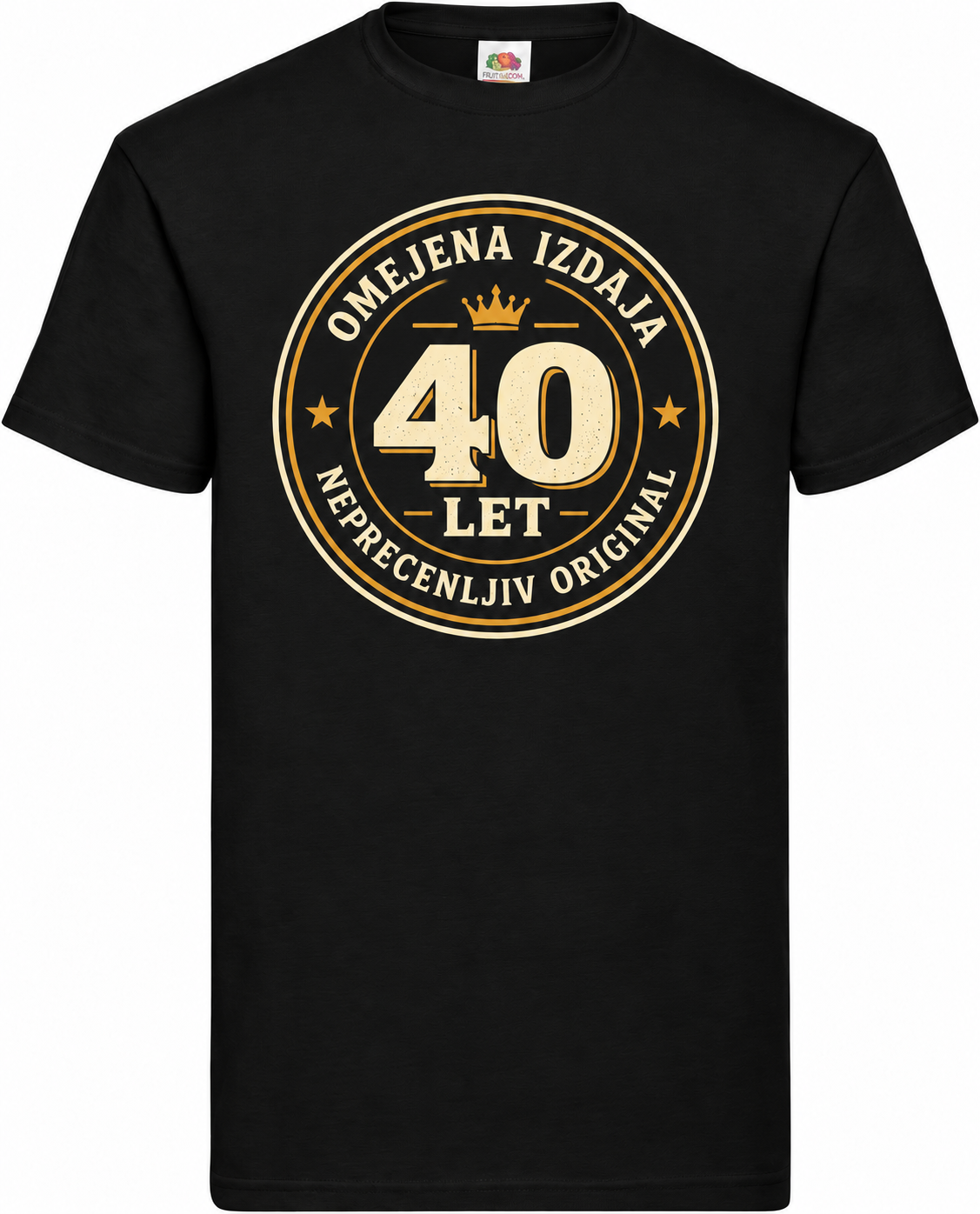 Moška majica za 40 let Omejena izdaja, Fruit of the Loom, črna