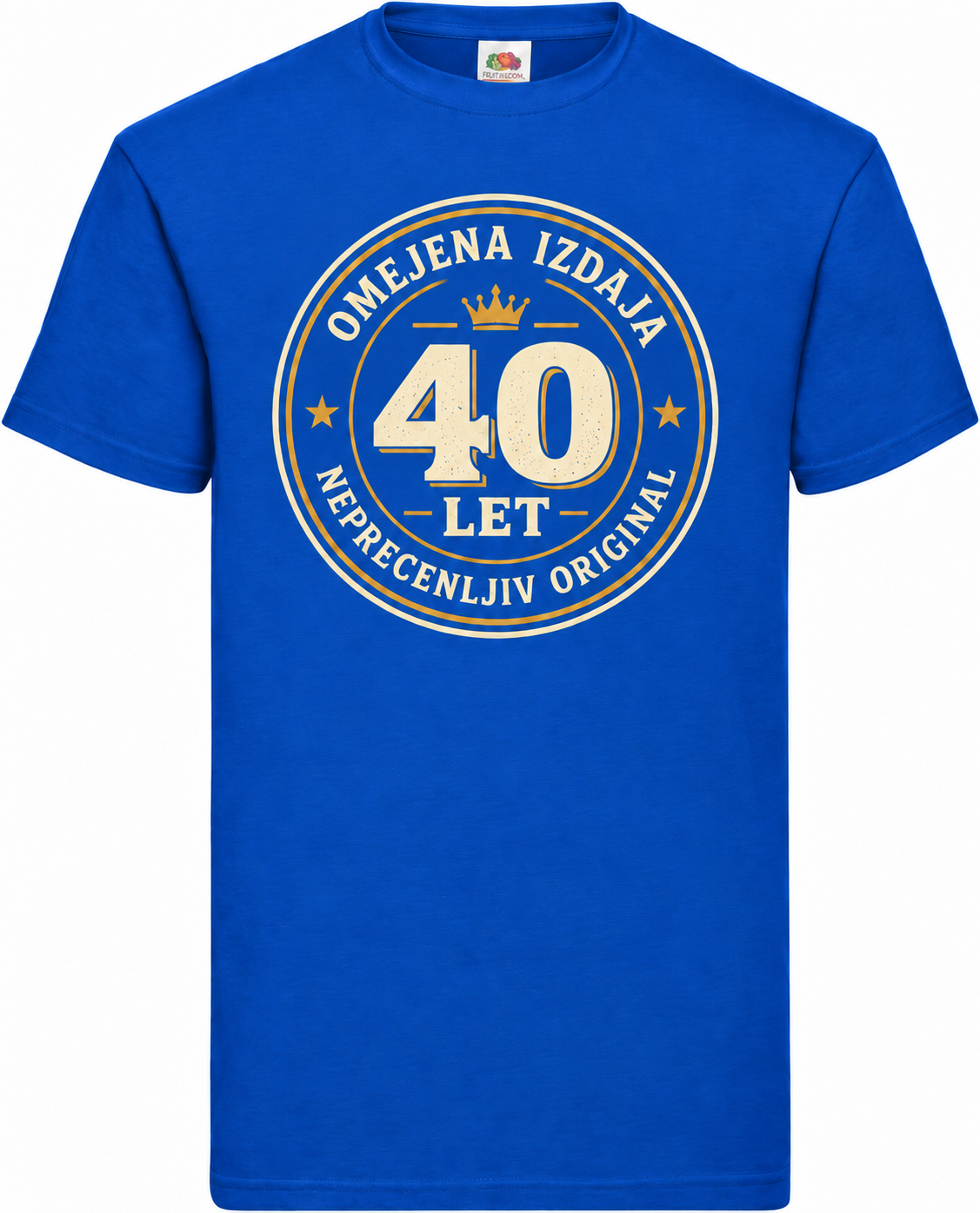 Moška majica za 40 let Omejena izdaja, Fruit of the Loom, kraljevo modra