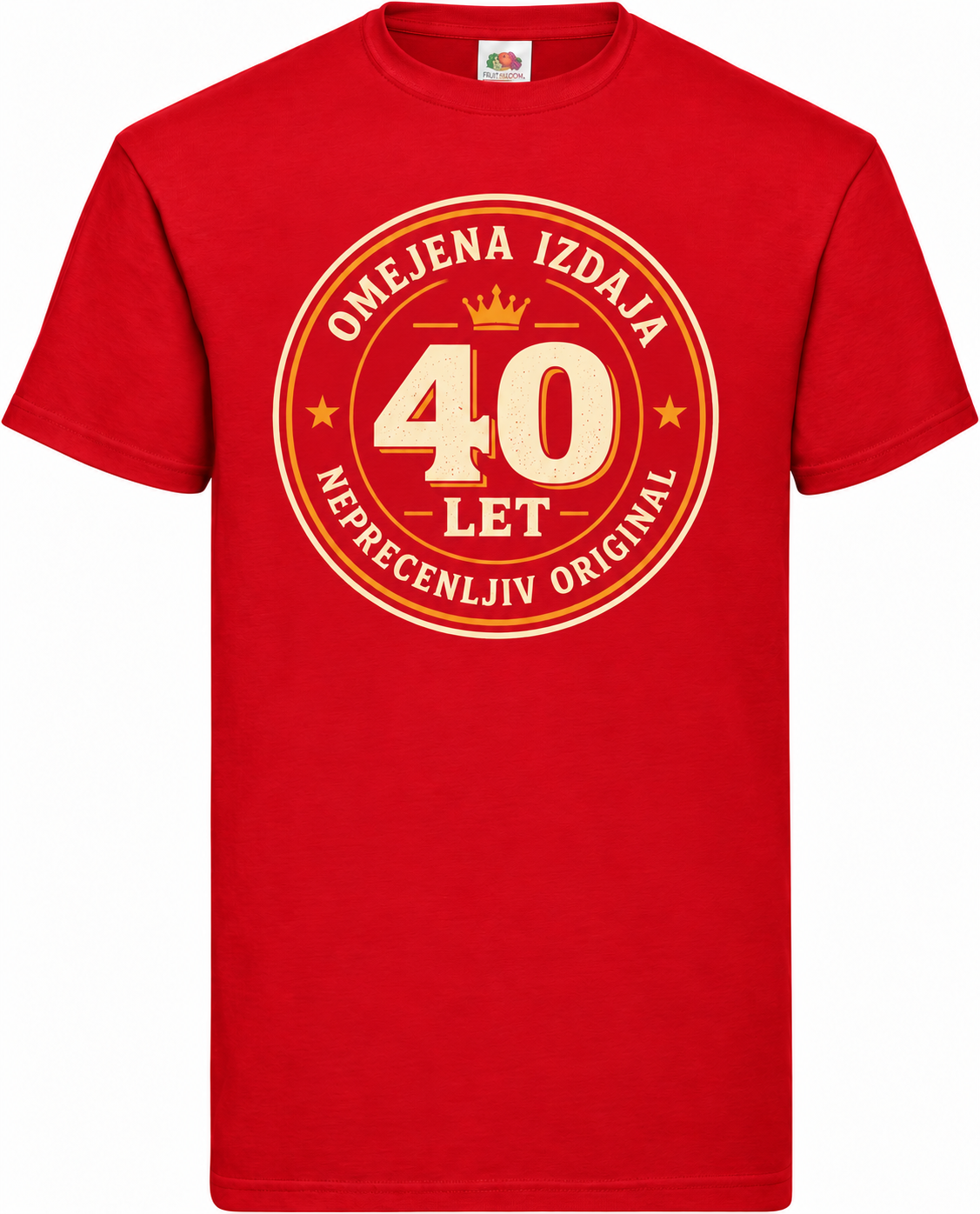 Moška majica za 40 let Omejena izdaja, Fruit of the Loom, rdeča