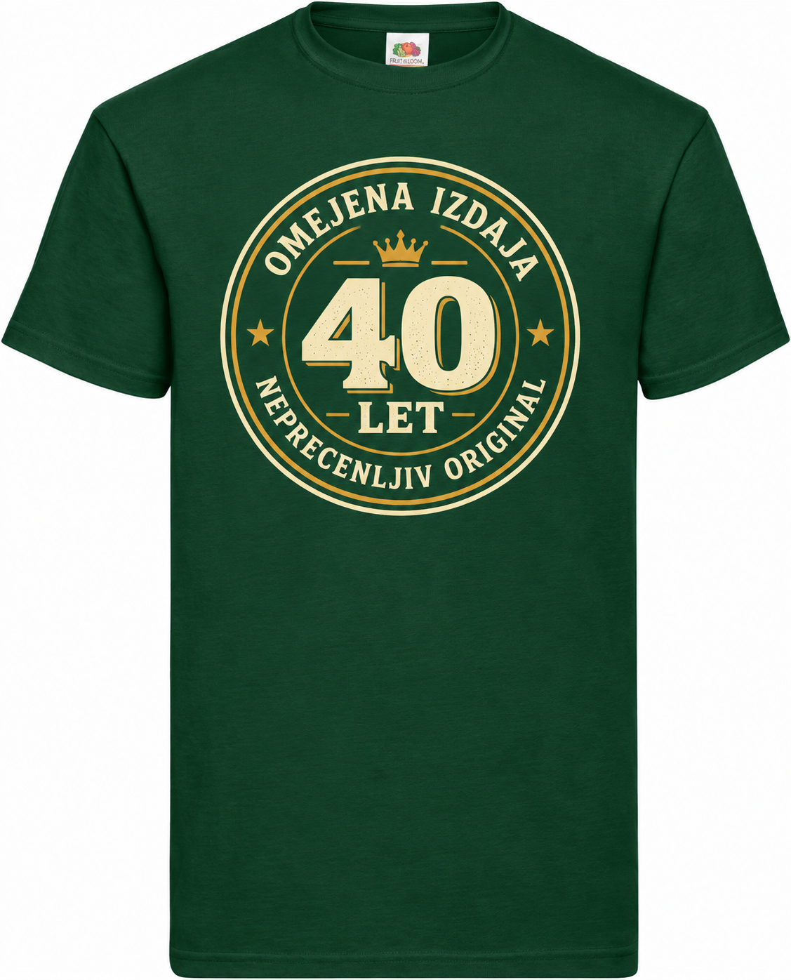 Moška majica za 40 let Omejena izdaja, Fruit of the Loom, stekleno zelena