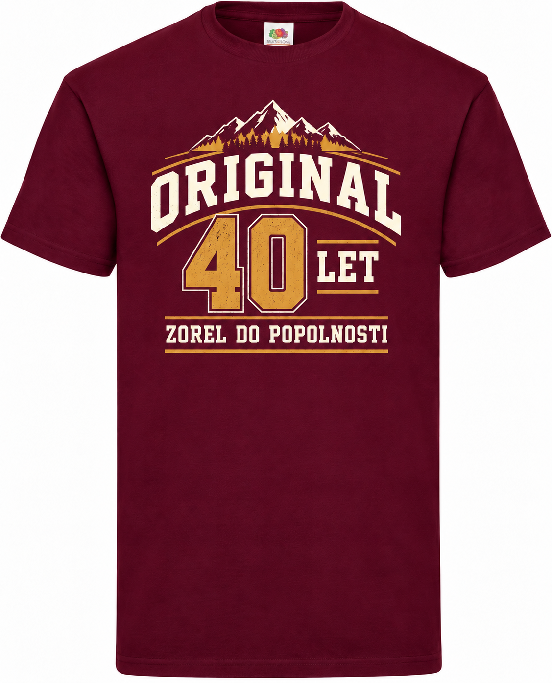 Moška majica za 40 let Original, zorel do popolnosti, Fruit of the Loom, bordo