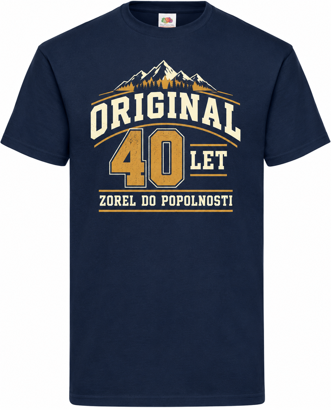 Moška majica za 40 let Original, zorel do popolnosti, Fruit of the Loom, mornarsko modra