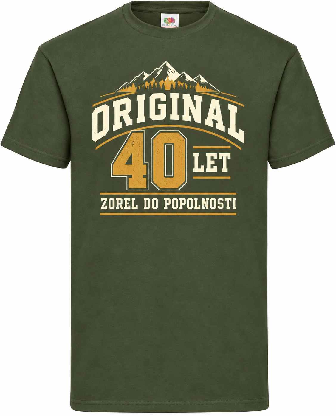 Moška majica za 40 let Original, zorel do popolnosti, Fruit of the Loom, olivna