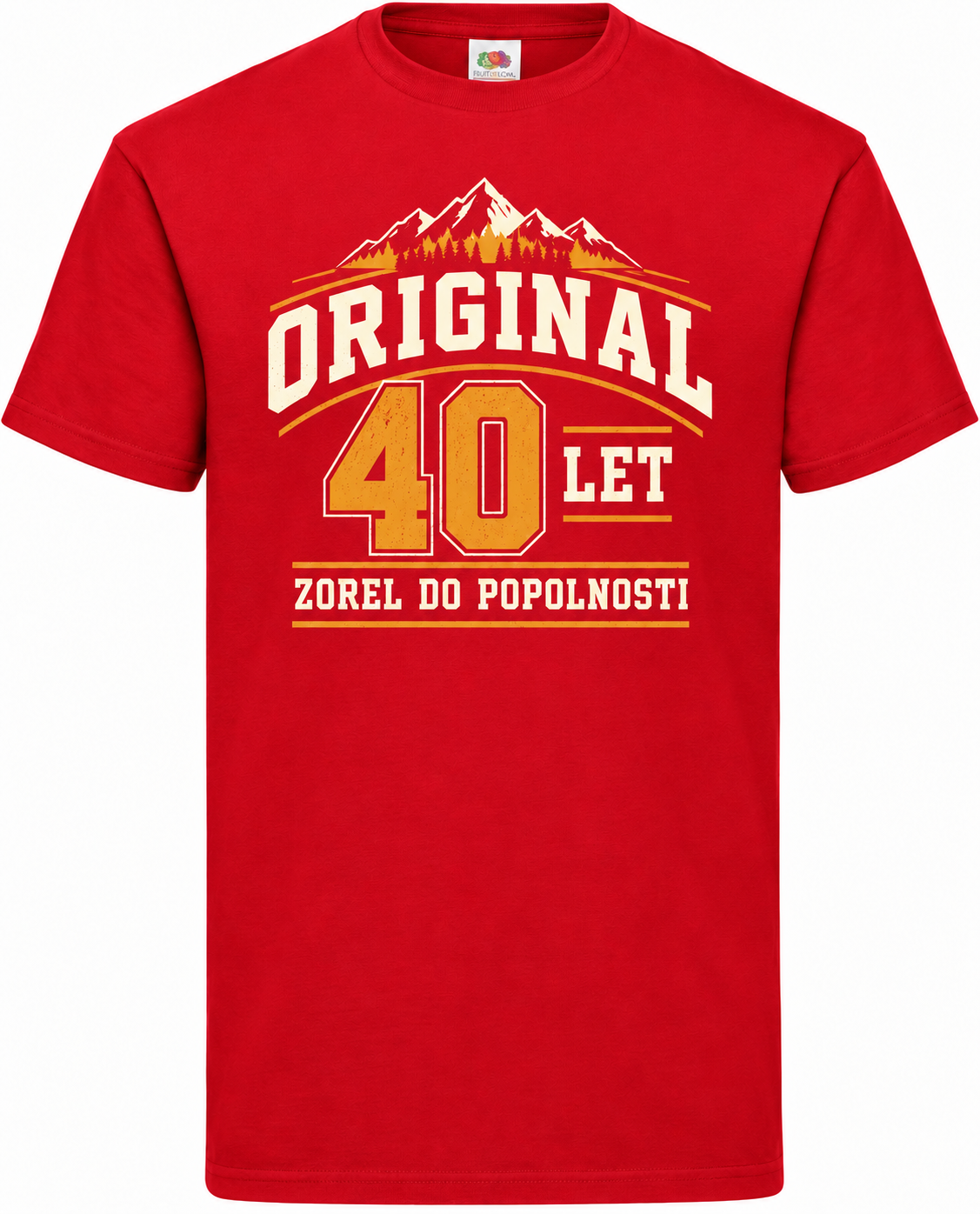 Moška majica za 40 let Original, zorel do popolnosti, Fruit of the Loom, rdeča