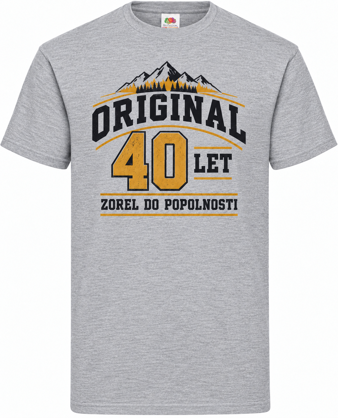 Moška majica za 40 let Original, zorel do popolnosti, Fruit of the Loom, siva