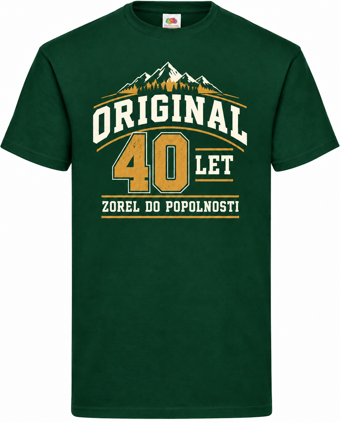 Moška majica za 40 let Original, zorel do popolnosti, Fruit of the Loom, stekleno zelena