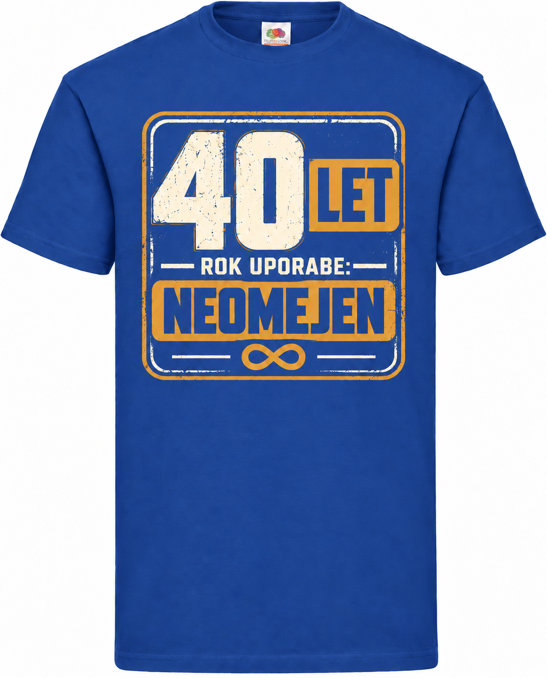 Moška majica za 40 let Rok uporabe: neomejen, Fruit of the Loom, kraljevo modra