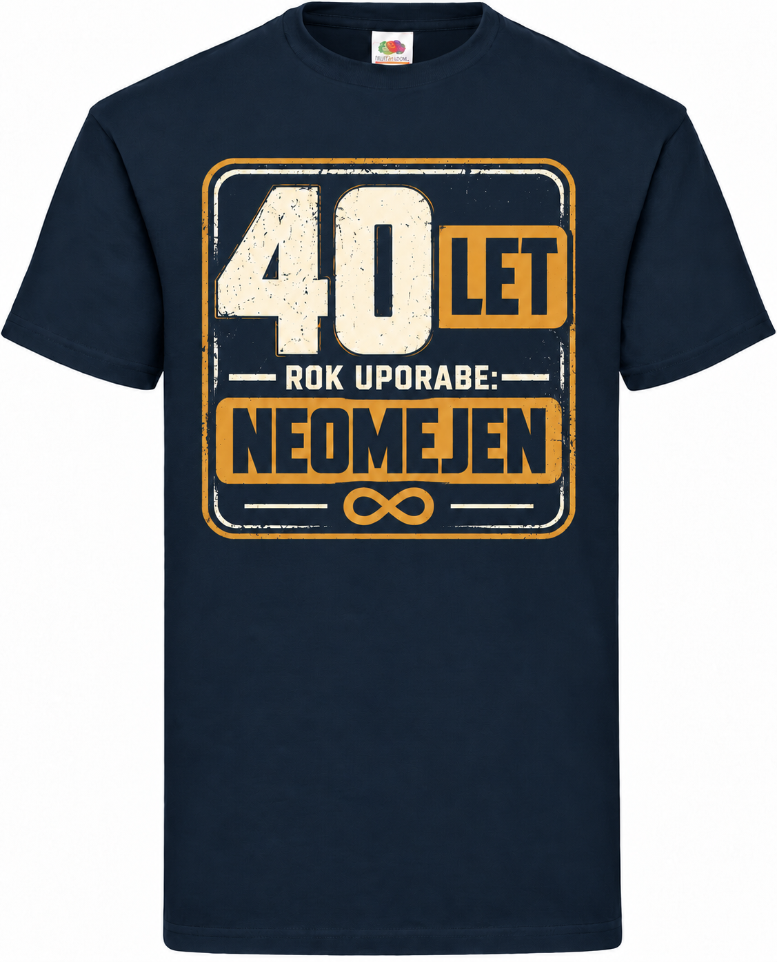 Moška majica za 40 let Rok uporabe: neomejen, Fruit of the Loom, mornarsko modra