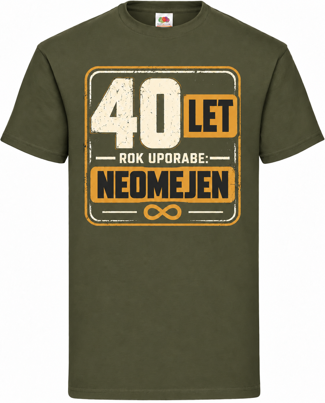 Moška majica za 40 let Rok uporabe: neomejen, Fruit of the Loom, olivna