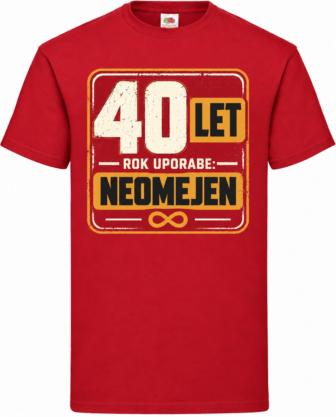 Moška majica za 40 let Rok uporabe: neomejen, Fruit of the Loom, rdeča