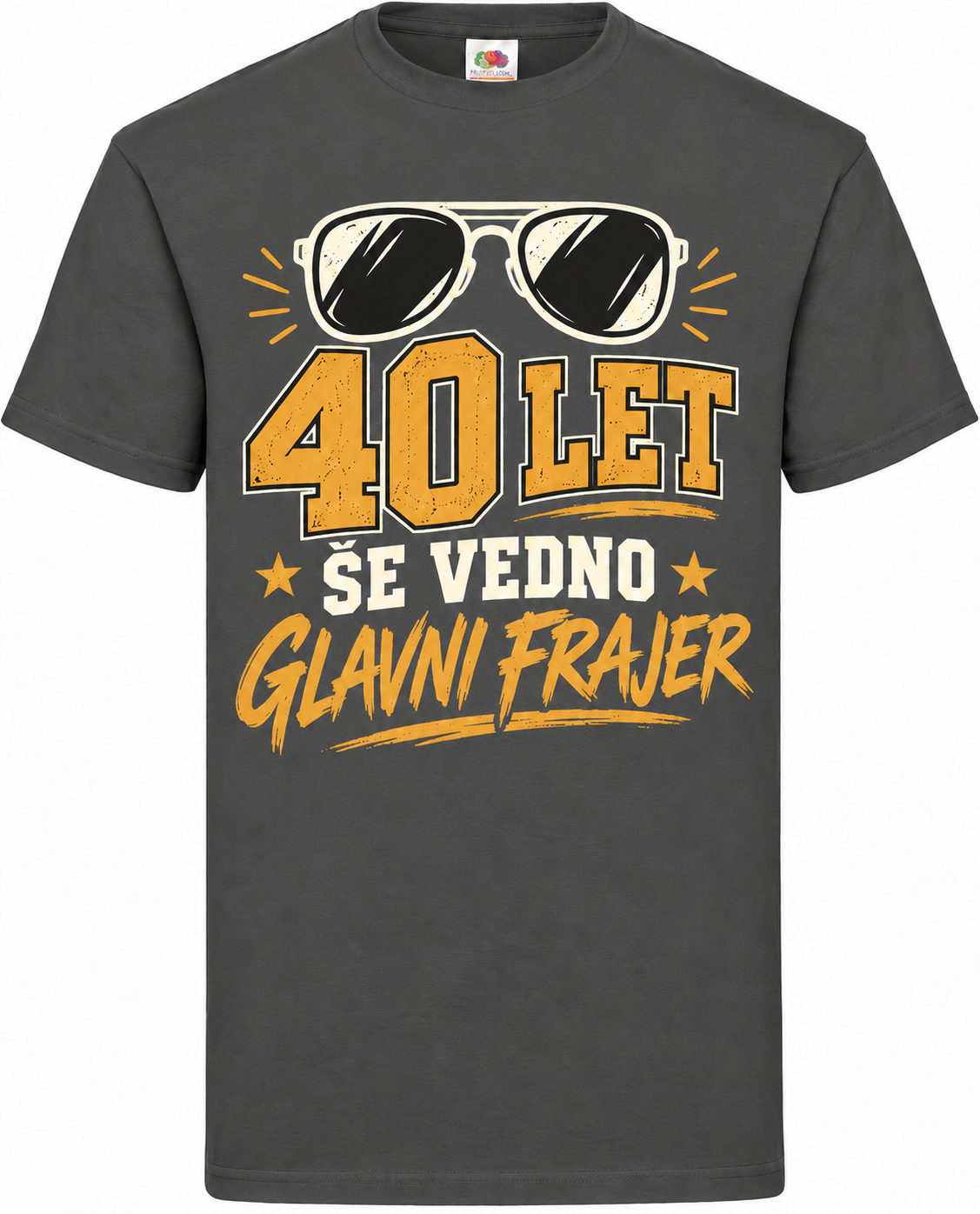 Moška majica za 40 let Še vedno glavni frajer, Fruit of the Loom, grafitna