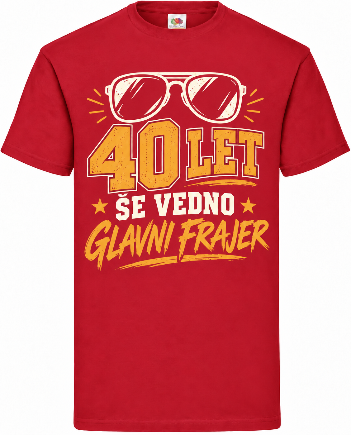 Moška majica za 40 let Še vedno glavni frajer, Fruit of the Loom, rdeča